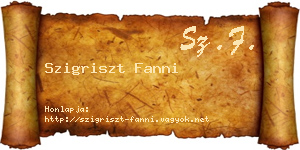 Szigriszt Fanni névjegykártya