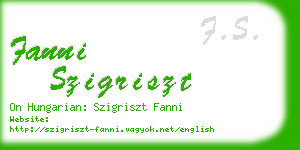 fanni szigriszt business card